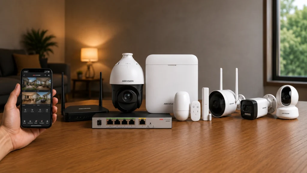 Cámaras de seguridad y sistema de alarmas Hikvision para monitoreo inteligente de viviendas y empresas.