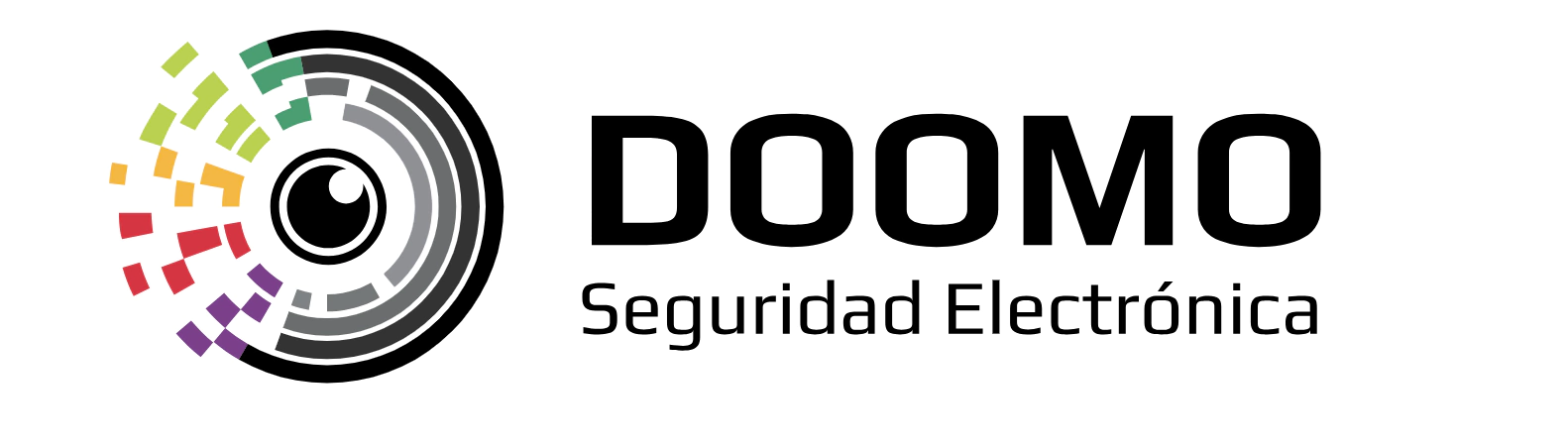 Logo oficial de Doomo Seguridad Electrónica sobre fondo blanco.