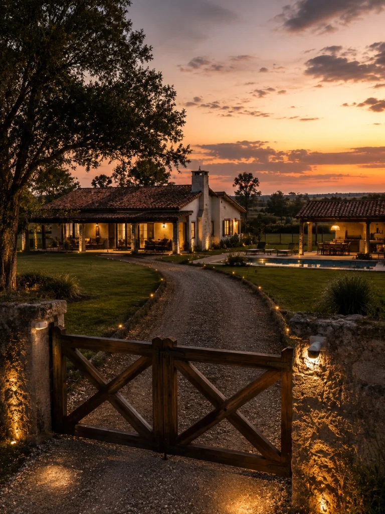 Casa de campo protegida con cámaras de seguridad para vigilancia perimetral en Villa María, Córdoba.