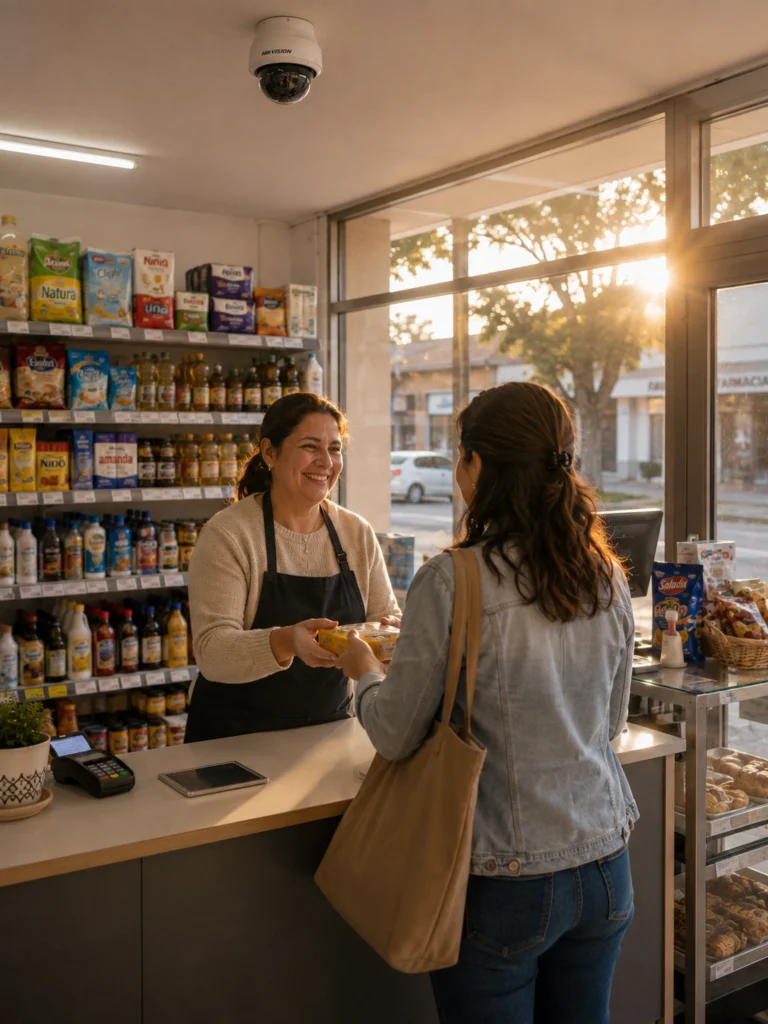 Cámara de seguridad instalada en un comercio de Marcos Juárez