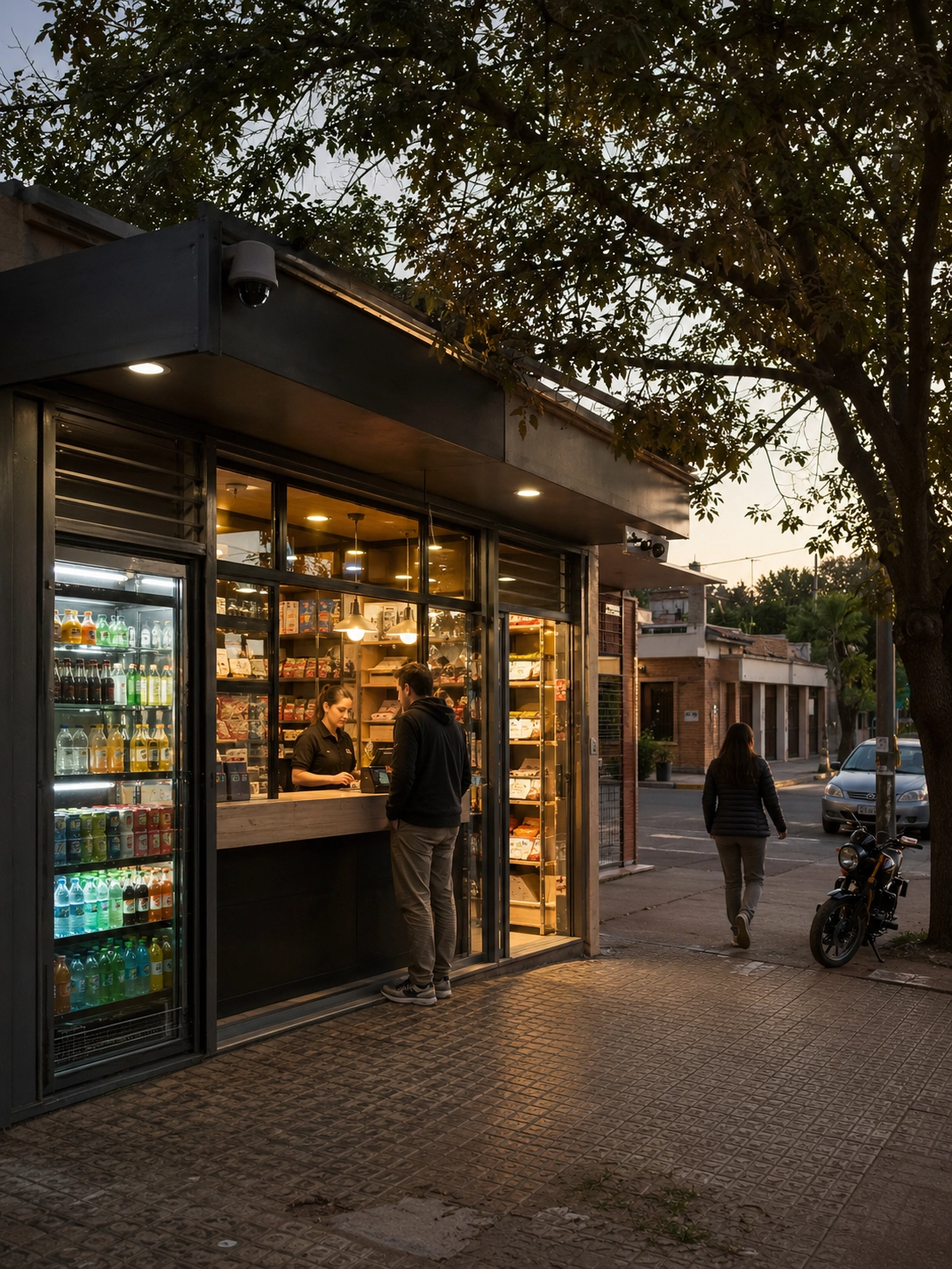Kiosco con cámaras de seguridad para controlar el mostrador y el acceso en Villa María.